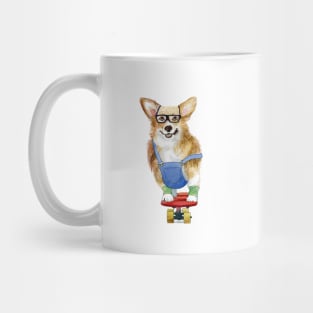 Hipster corgi skater Mug